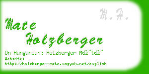 mate holzberger business card